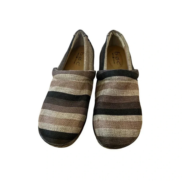 B.O.C Born Concept Women's Brown & Tan Stripes Clogs Shoes Size 8 - Picture 1 of 5